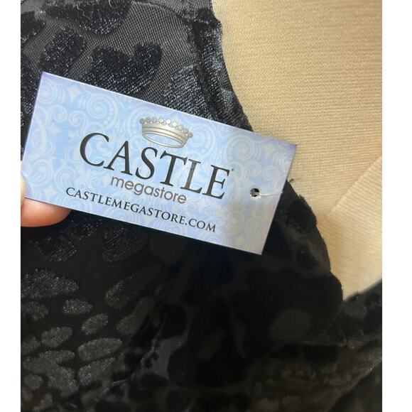 Castle Women's V Neck Leopard Black High Cut Underwire Bodysuit 2X Lingerie NWT - Picture 5 of 9